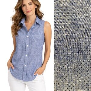 Frank & Eileen sleeveless linen blouse. EUC